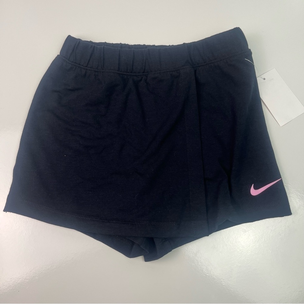 Girls Nike Skort Black with Pink Check Logo Sz 6X NWT